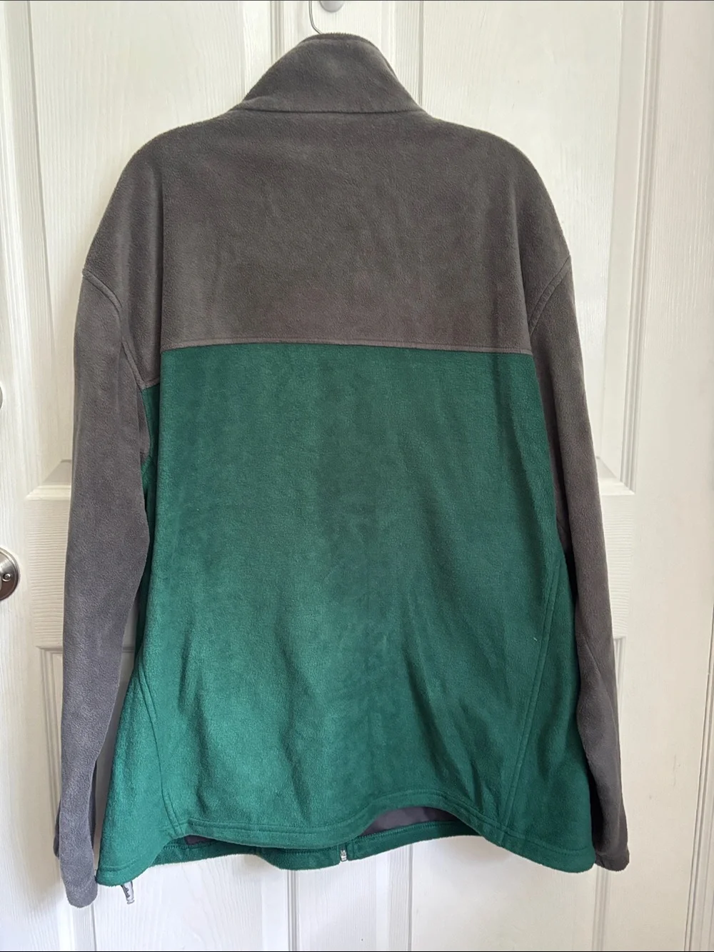 Columbia Men's Green and Gray Full-Zip Fleece Jacket size 2X High neck warm cozy
